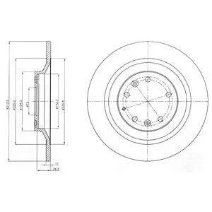 Диск гальм. задн.Mazda 6 2.3 Delphi BG4318