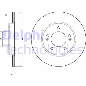 Диск тормозной HYUNDAI I30 Delphi BG4949C (фото 1)