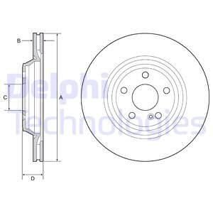 Диск тормознойMERCEDES SL350, SL400, SL500 Delphi BG4957C