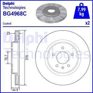 Диск гальмів.задн. Insignia B Delphi BG4968C (фото 1)