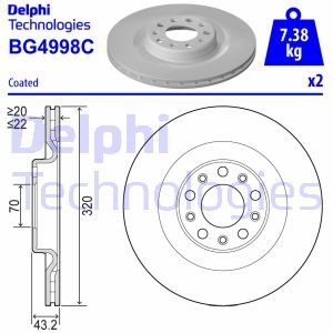 Tarcza ham. ALFAROMEO Tyі 08/2016> Delphi BG4998C (фото 1)