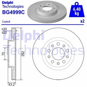 Диск гальмівнийTYL Delphi BG4999C (фото 1)