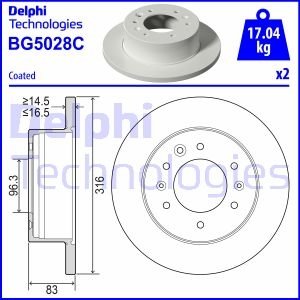 Tarcza ham. HYUNDAI Tyі 04/2015> Delphi BG5028C