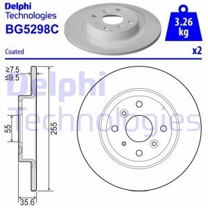 Диск гальмівнийTYL Delphi BG5298C