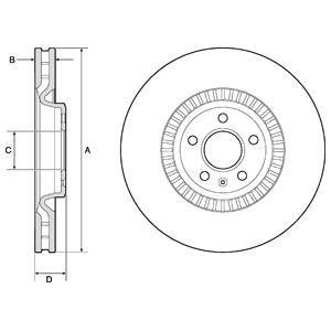 Диск гальмівний передній 356мм A4/A5/A6/Q5 08- Delphi BG9171C