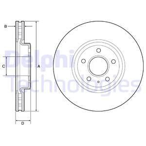 Диск тормозной AUDI A4, A5 Delphi BG9218C