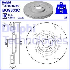 Диск тормознойPRZOD LEWA Delphi BG9333C (фото 1)