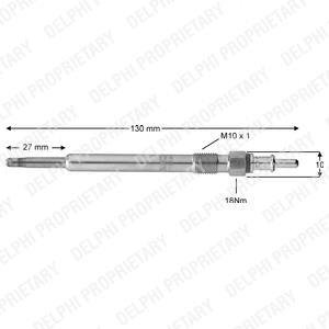 Свеча накаливания (11.5V / 130 мм) MB 2.0-4.0 CDI 97-18 Delphi HDS377