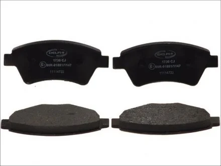 Фото гальмівні колодки передн.Kangoo,Megane II 02- Delphi LP1730 Гальмівні колодки передн.Kangoo,Megane II 02- Delphi LP1730