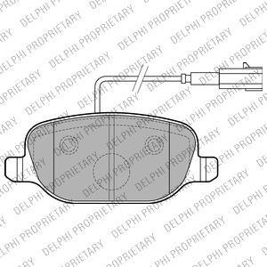 Тормозные колодки, дисковый тормоз (набор) Delphi LP2223 (фото 1)