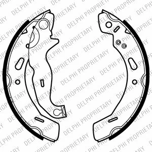 Барабанные(тормозные) колодки Delphi LS2016