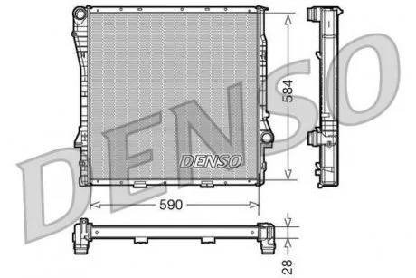 Радіатор, охолодження двигуна DENSO DRM05116