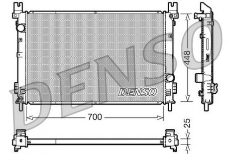 Радіатор, охолодження двигуна DENSO DRM06001