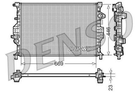 Радиатор, охлаждение двигателя DENSO DRM10077 (фото 1)