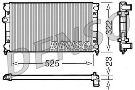 Радіатор, охолодження двигуна DENSO DRM32006