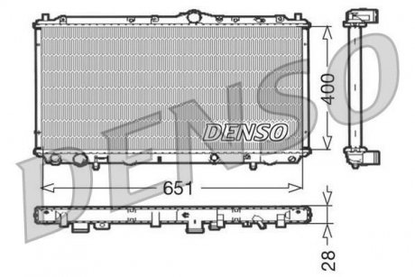 Радиатор, охлаждение двигателя DENSO DRM33060