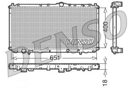 Радиатор, охлаждение двигателя DENSO DRM33061