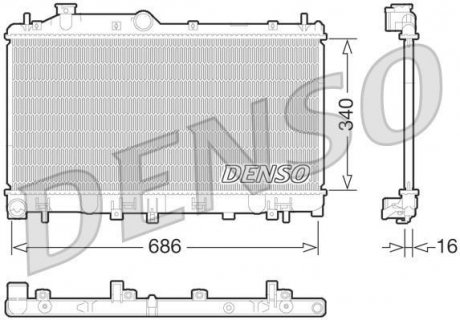 Радіатор, охолодження двигуна DENSO DRM36013 (фото 1)