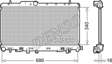 Радіатор двигуна, головний DENSO DRM36018