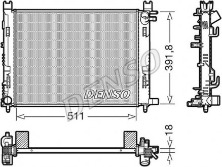 Радиатор двигателя, главный DENSO DRM37002