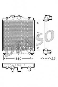 Радіатор, охолодження двигуна DENSO DRM40003