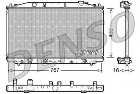 Радіатор, охолодження двигуна DENSO DRM40025