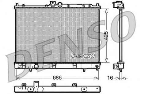 Радіатор, охолодження двигуна DENSO DRM45031