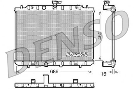 Радіатор, охолодження двигуна DENSO DRM46006