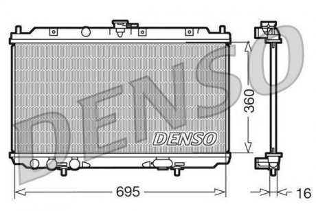 Радиатор, охлаждение двигателя DENSO DRM46012