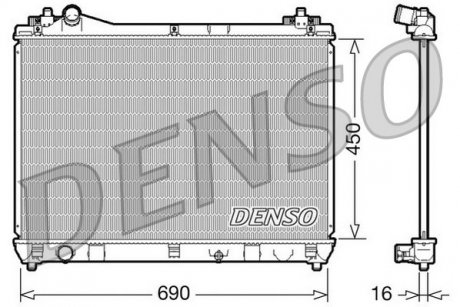 Радиатор, охлаждение двигателя DENSO DRM47016 (фото 1)