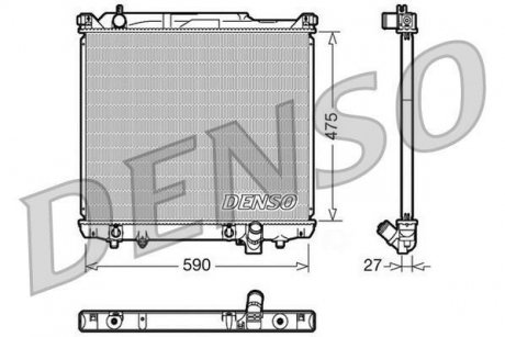 Радиатор, охлаждение двигателя DENSO DRM47020