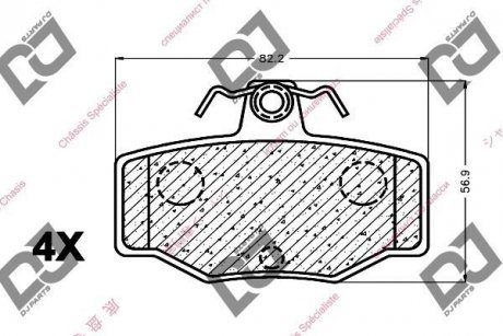 Тормозные колодки, дисковый тормоз (набор) DJ PARTS BP1090