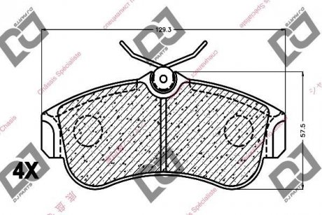 Тормозные колодки, дисковый тормоз (набор) DJ PARTS BP1091