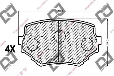 Тормозные колодки, дисковый тормоз (набор) DJ PARTS BP1097