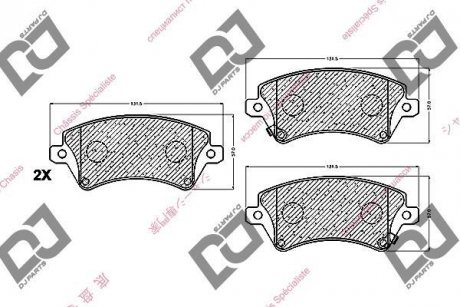 Гальмівні колодки, дискове гальмо (набір) DJ PARTS BP1140