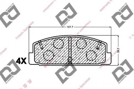 Тормозные колодки, дисковый тормоз (набор) DJ PARTS BP1351