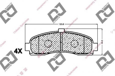 Гальмівні колодки, дискове гальмо (набір) DJ PARTS BP1360