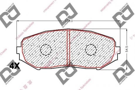 Тормозные колодки, дисковый тормоз (набор) DJ PARTS BP1861