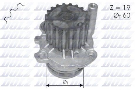 Водяна помпа Audi,Golf,Passat,Octavia,Touran,T5 1.9TDI DOLZ A196