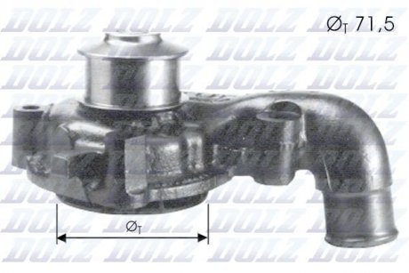 Помпа воды Escort,Fiesta 1.8 D 89- DOLZ F165