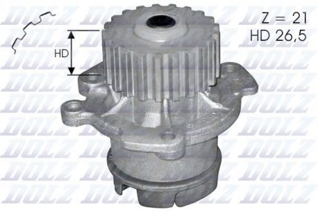 Помпа води ваз Samara 2108-09 88-,110-112 95- (зуб трапеція) DOLZ L123