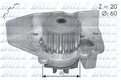 Помпа води BX 87-,XANTIA,ZX DOLZ N406