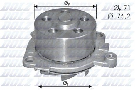 Помпа води Alfa, Bravo,Brava 1.8 16V 95- DOLZ S210