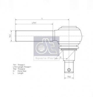 Наконечник поперечної кермової тяги DT 253005