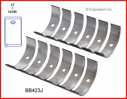 Вкладиші шатунні 0,25 мм комплект ENGINETECH BB423J25