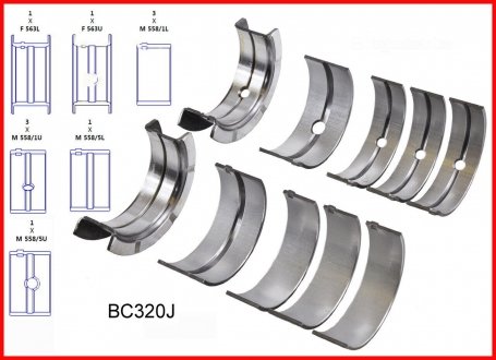 Вкладыши коренные +0,50 MM ENGINETECH BC320J020