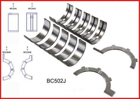 Вкладыши коренные 0,75 мм 4,7 L ENGINETECH BC502J75