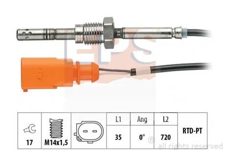 Датчик температури ВГ T5/T6 2,0TDI EPS 1.220.076