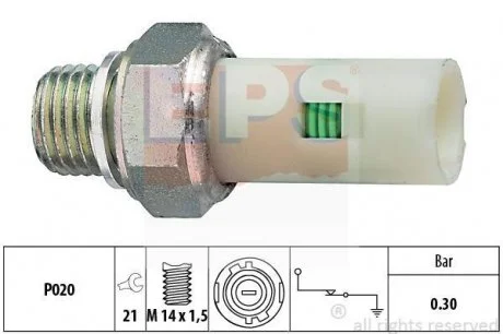 Датчик тиску мастила R5/21/Trafic,Kangoo,Master II,Opel,Volvo EPS 1800076