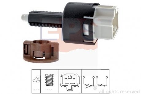 Датчик стоп-сигналу Mitsubischi Galant 2.0-2.5 96-04/Outlander 2.0-3.0 06-12/Lancer 1.8-2.0 08-/ Peugeot 4007 2.2HDI 2.4 16V 07-/4008 1.6-1.8HDI 12- EPS 1810177 (фото 1)